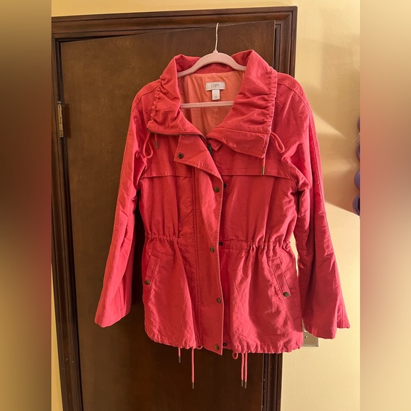 LOFT Jackets & Blazers - Ann Taylor Loft Coral Utility Jacket size Medium